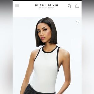 ALICE + OLIVIA ; MIRTHA RIBBED RACERBACK TANK ; Never Worn ; New with tags
